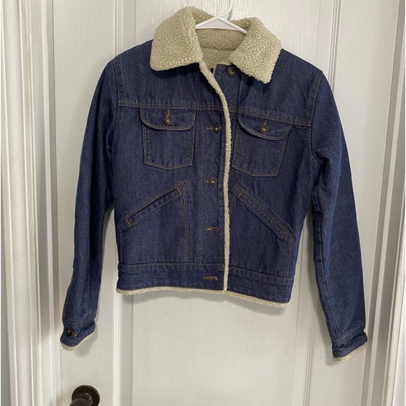 Gap ladies Sherpa denim jacket Sz XsS - Picture 1 of 5